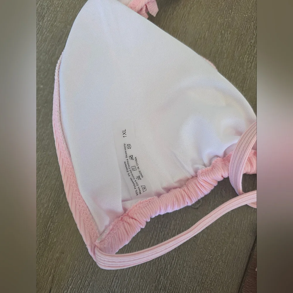 New* Pink Ruffled Bikini Set - Picture 4 of 4